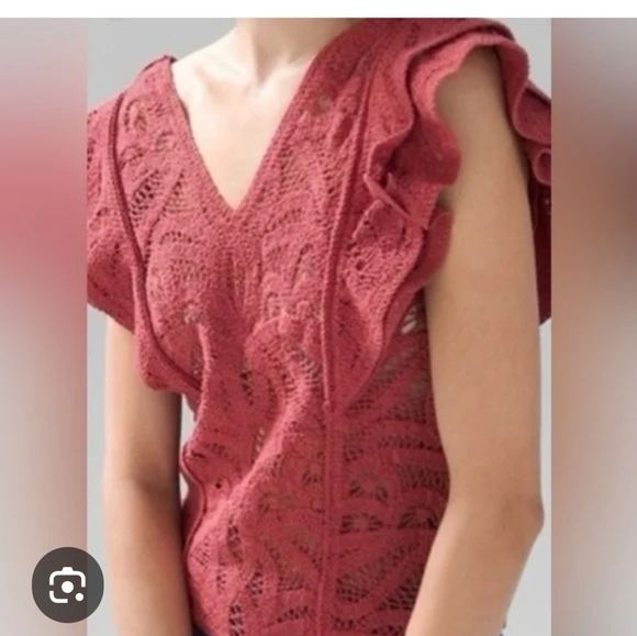 White House Black Market Terracotta Lace Top - Picture 1 of 5